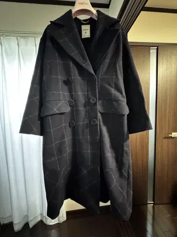 ERDEM H&M 체크 무늬 롱 코트
