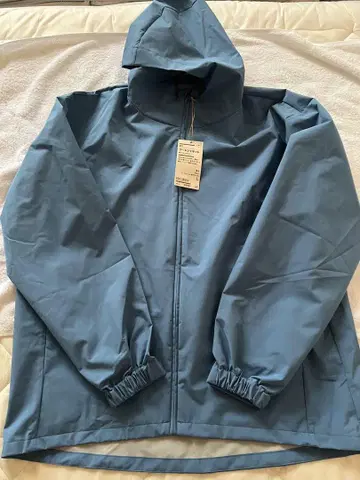MUJI 발수 후드 자켓 L 블루 새상품 [ 익명 배송 ]