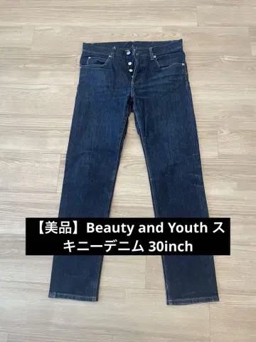 BEAUTY&YOUTH 스키니 데님 30inch 다크 블루