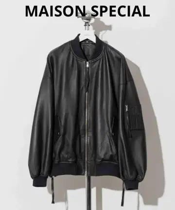 MAISON SPECIAL 가죽 MA-1 블루종