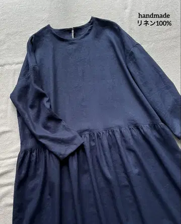 시험 삼아 가격 핸드메이드 로우웨스트 개더 원피스 린넨 100%