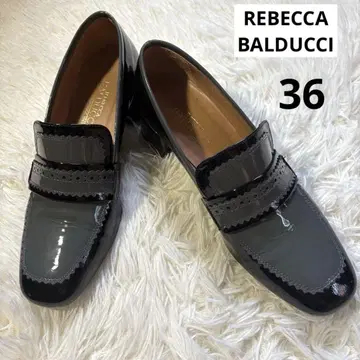 REBECCA BALDUCCI 에나멜 로퍼 그레이 블랙 36