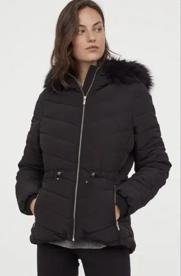 블랙 점퍼 H&M 다운 코트