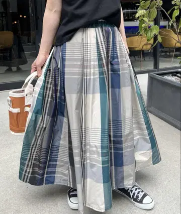 거의 새상품! 아시야 Style sea 스타일씨 체크 무늬 타프타 스커트