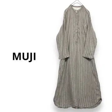 정가 5,990엔 MUJI 오가닉 린넨 스트라이프 원피스