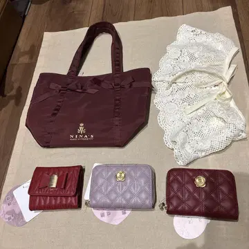 시마무라 아오키 미사코 x 니나스 런치 토트 지갑 탈부착 카라 세트