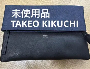 [ 미사용품 ] TAKEO KIKUCHI 클러치백 블랙 네이비