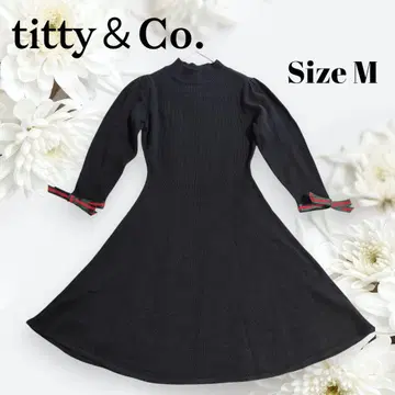 [ titty&Co. ] 티티앤코 7부 소매 리본 니트 원피스