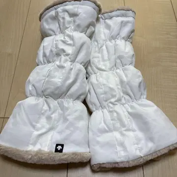 데상트 골프 화이트 베이지 레그 워머 가을/겨울