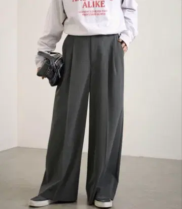 프레임워크 워셔블 TW 턱 와이드 팬츠 그레이 38