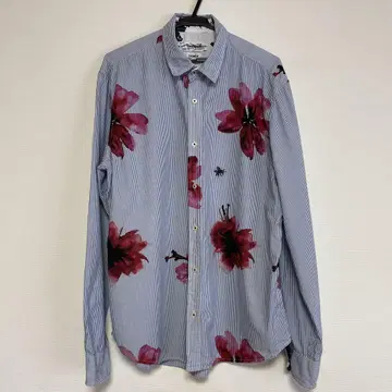 desigual 스트라이프 꽃무늬 긴팔 셔츠