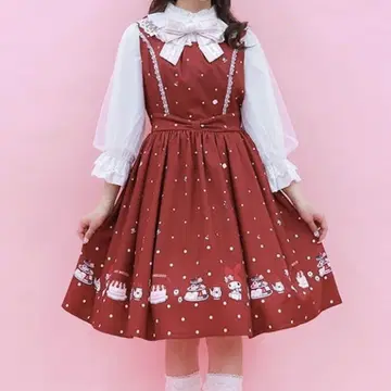 axes femme 마이멜로디/점프 스커트 빨간색