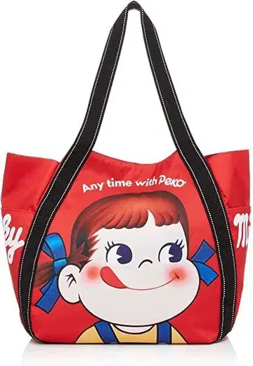 택 포함 새상품 페코짱 벌룬 토트백 레드