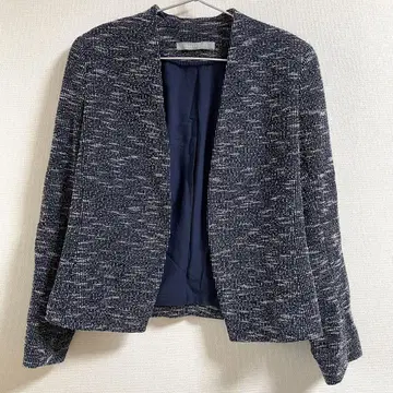 theory luxe 노카라 자켓 린넨 마 혼방 스트레치 네이비 컬러
