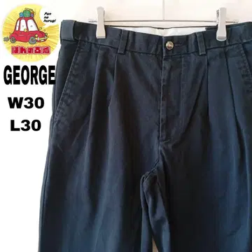 USA 구제 의류 GEORGE 치노 팬츠 W30 L30 블랙 투 턱