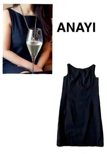ANAYI 린넨 원피스 38 블랙