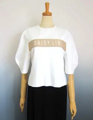 DAISY LIN 38 벌룬 슬리브 코쿤 로고 상의