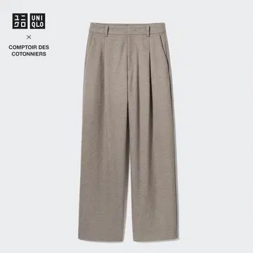 UNIQLO 브러시드 저지 턱 와이드 팬츠