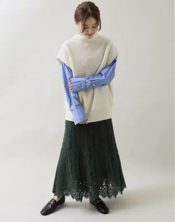 새상품급! IENA 이에나 멋진 플라워 레이스 플레어 스커트 전체 레이스