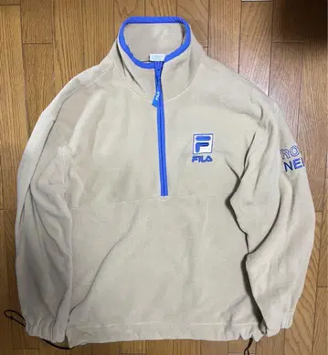FILA 베이지 하프 지퍼 플리스 자켓 XL