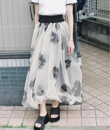 ZARA 프린트 패턴 오간자 원피스 꽃무늬 원피스