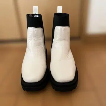 사이드 고어 레인부츠 화이트/블랙