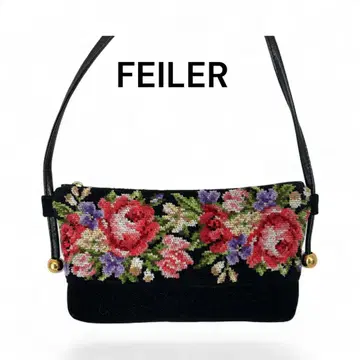 새상품급 FEILER 페이러 장미 패턴 숄더백