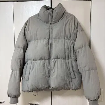 그레이 다운 자켓 프론트 지퍼