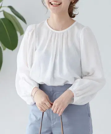 SLOBE IENA 와셔 볼륨 슬리브 블라우스
