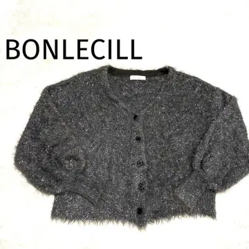 BONLECILL 샤기 니트 가디건 벌룬 소매 오버 사이즈 가을