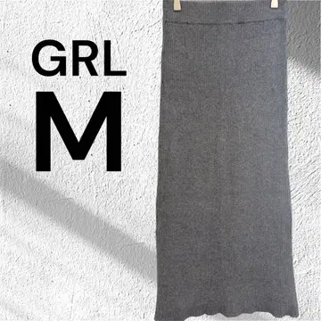 그레일 GRL 니트 타이트 스커트 심플 그레이 롱 M