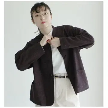 PAR ICI 깅엄 축구 차이나 버튼 블라우스