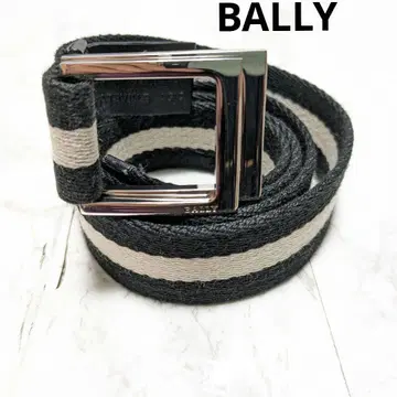 BALLY 트레인 스포팅 더블 링 리본 벨트 블랙