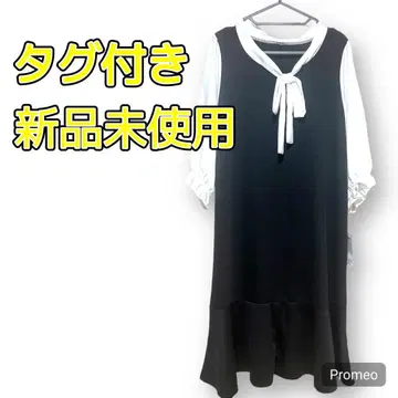 미사용 새상품 리본 포함 롱 원피스