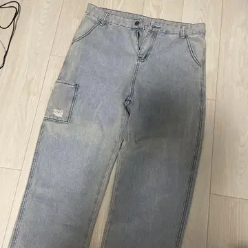 루즈 실루엣 세미 와이드 크러쉬 포켓 페인터 데님 팬츠
