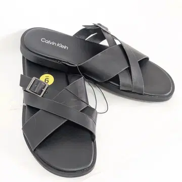 Calvin Klein 샌들 블랙 슬립온 무지 27cm 남성용