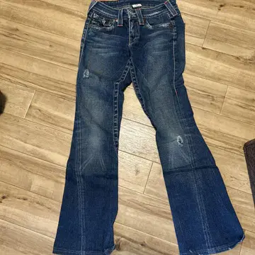 USA제 TRUE RELIGION 데님 팬츠 플레어 팬츠 로고 에비수