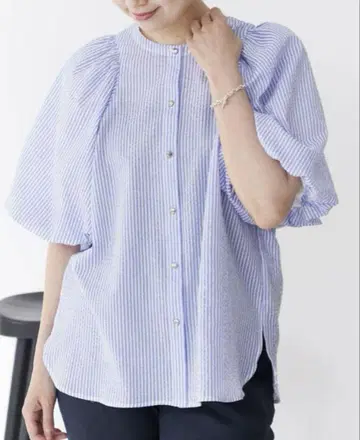 벌룬 소매 블라우스