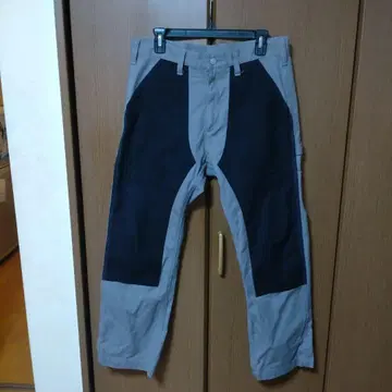 코지마 진스 후지 금매실 더블니 워크 팬츠 W34 그레이 x 블랙