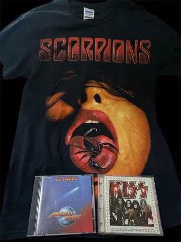 SCORPIONS 스콜피온즈 밴딩 티셔츠 키스 CD