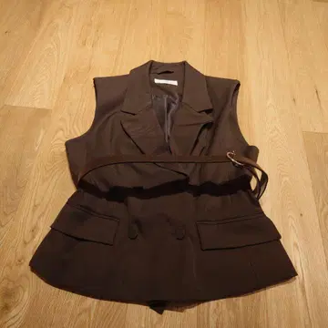 ZARA 브라운 더블 버튼 베스트 L 사이즈