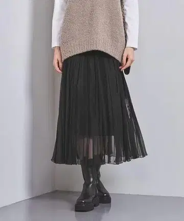 UNITED ARROWS 시어 플리츠 스커트 size36