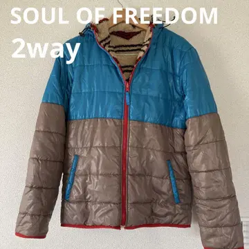 서울 오브 프리덤 패딩 자켓 파랑 브라운 빨간색 플리스 리버서블 2way
