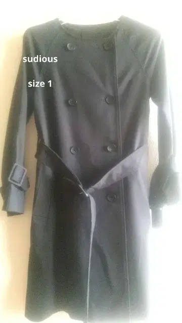 다크 네이비 Studious 노카라 트렌치코트 size 1