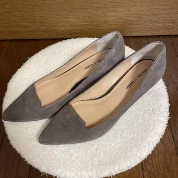 오데트 에 오딜 그레이 스틸레토 플랫슈즈