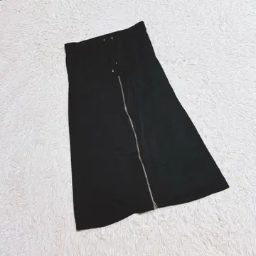 롱 스커트 (4L) 빅 사이즈 지퍼 슬릿 레이스 허리밴딩