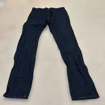 ISSEY MIYAKE MEN 다크 블루 데님 팬츠 스트레이트 레그