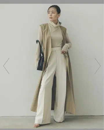 anuans 투 턱 와이드 팬츠
