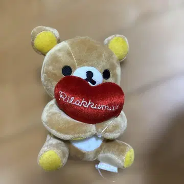 산엑스 리락쿠마 탁상 리락쿠마 하트 봉제 인형