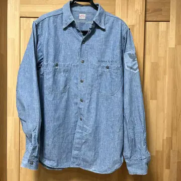 WAREHOUSE 샴브레이 셔츠 스텐실 XL